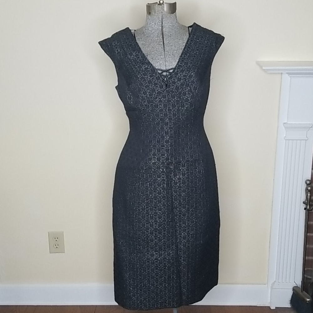 Black and metallic Calvin KLEIN sheath dress 12